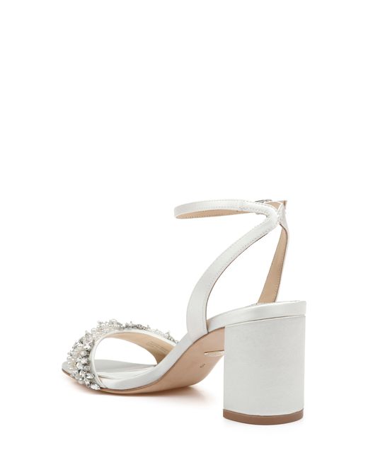 badgley mischka white satin