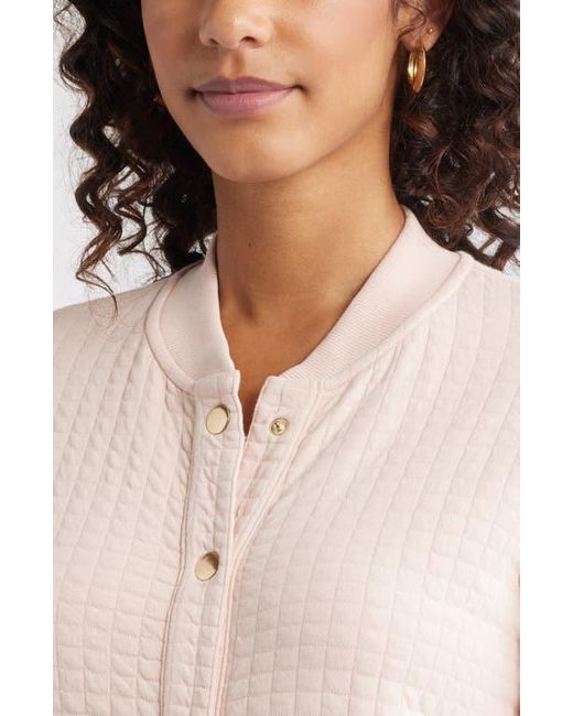 Caslon White Quilted Cotton Bomber Jacket