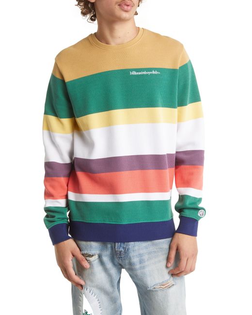 BBCICECREAM Multicolor Stripe Long Sleeve Cotton Pullover for men