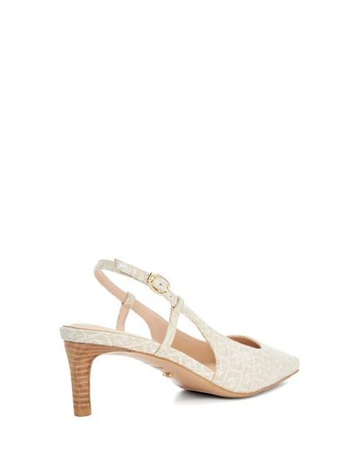 Dune White Dancing Slingback Kitten Heel Pump
