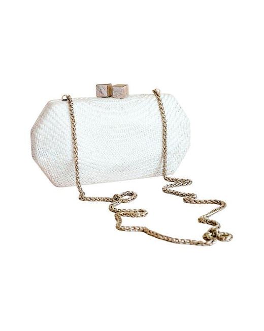 LIKHÂ White Solid Octagon Clutch