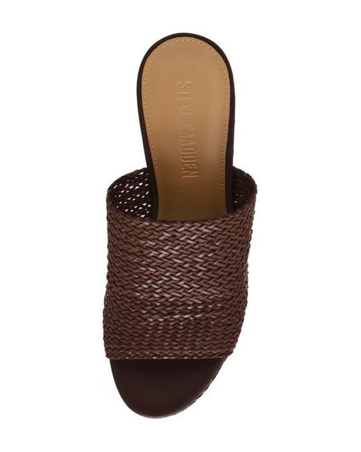 Steve Madden Brown Cassi Platform Wedge Slide Sandal