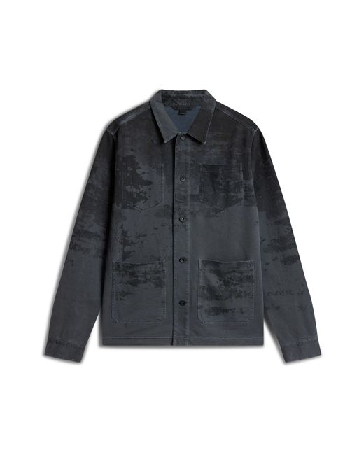John Varvatos Black Brighton Organic Cotton French Terry Chore Jacket for men