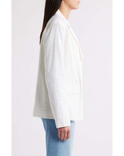 Steve Madden White Payton Linen Blend Blazer