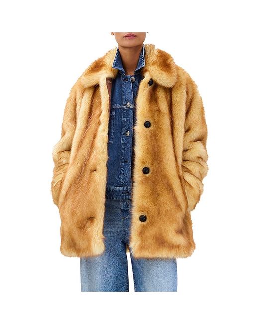 Rag & Bone Metallic Brenna Faux Fur Coat