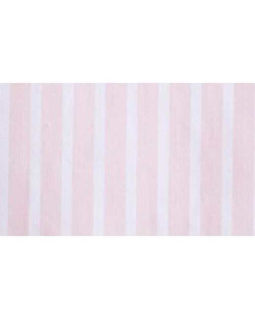 Sporty & Rich Pink Eden Script Stripe Cotton Button-Up Shirt