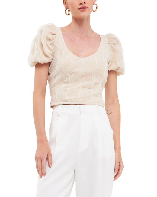 Endless Rose White Textured Stretch Top