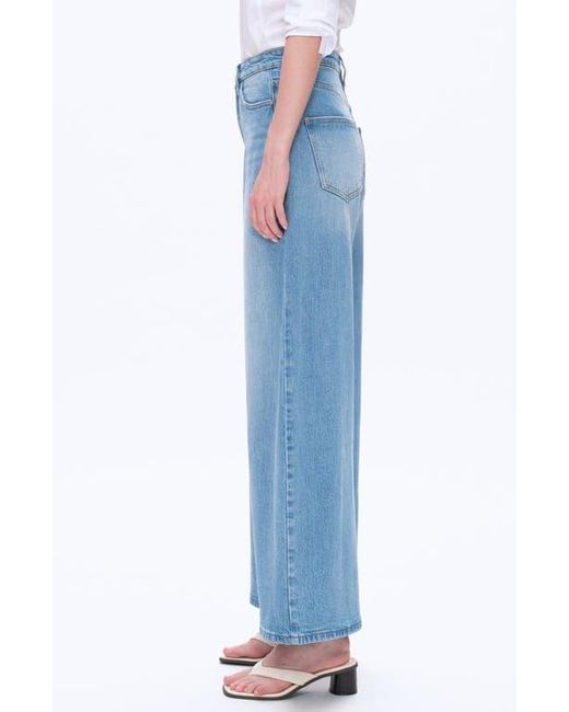 Bayeas Blue Daisy High Waist Wide Leg Jeans