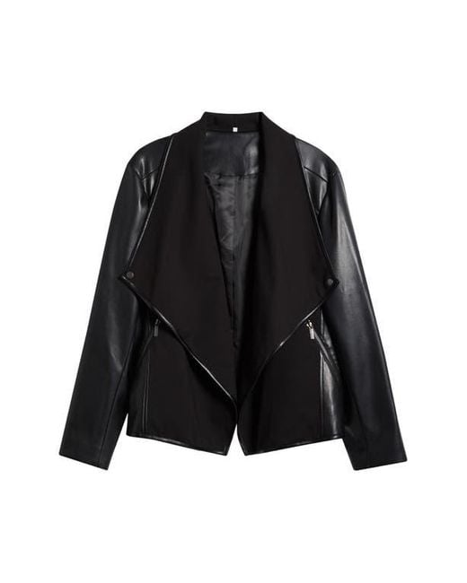 Bagatelle faux leather drape jacket deals