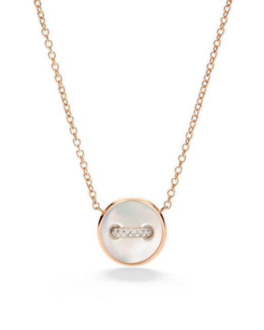 Pomellato Metallic Pom Pom Mother-Of- Reversible Dot Pendant Necklace