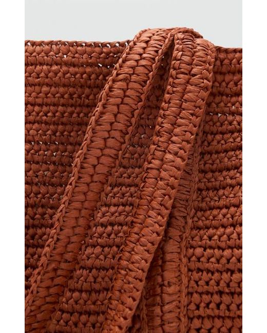 Mango Brown Woven Paper Basket Bag