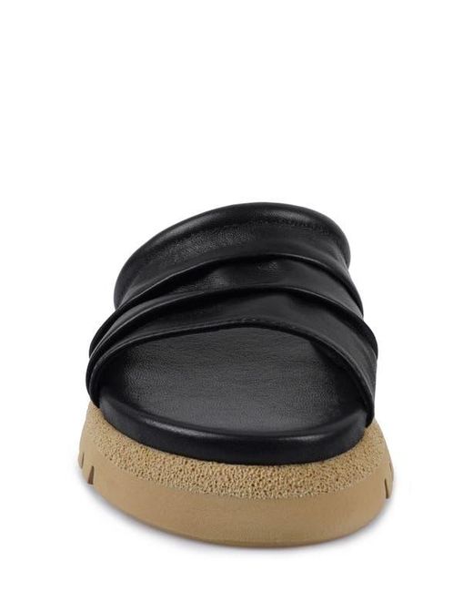 National Comfort Black Ferna Platform Slide Sandal