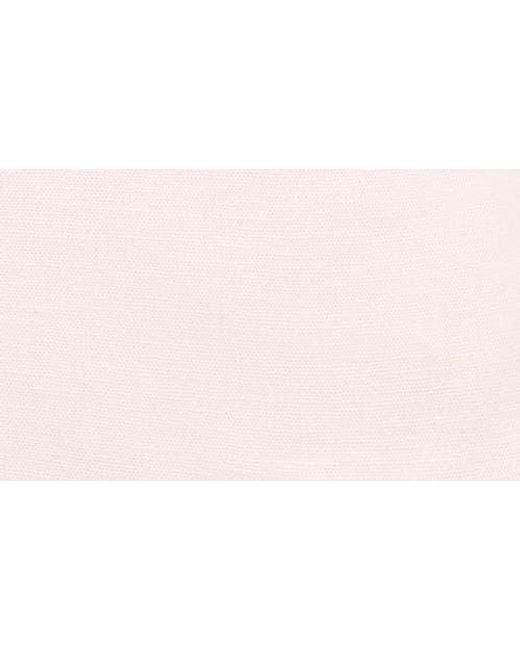 Open Edit Pink Button Front Linen Blend Tank