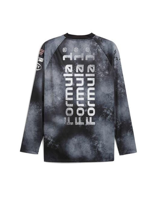 PUMA Gray Formula 1 Long Sleeve Graphic T-Shirt for men