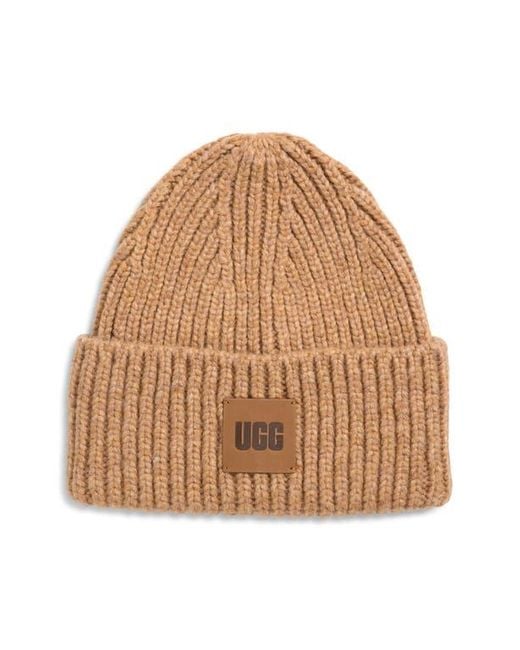 Ugg Brown Chunky Rib Beanie for men