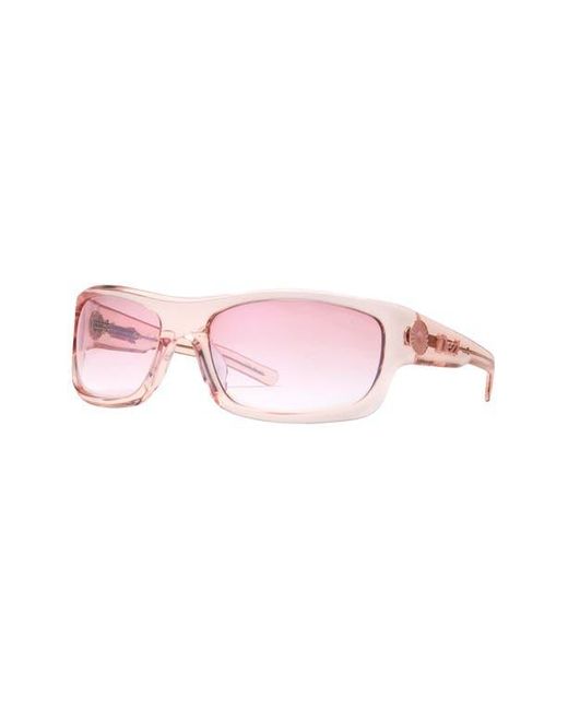 DEZI Pink Tints Out 61Mm Gradient Wrap Sunglasses