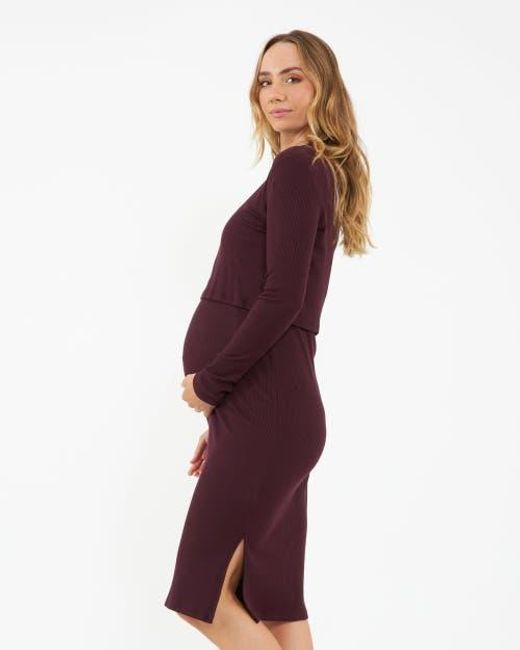 Ripe Maternity Black Ruby Rib Dress