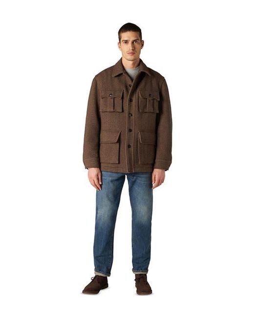 Fortela Brown Carlo Sahariana Wool Jacket for men