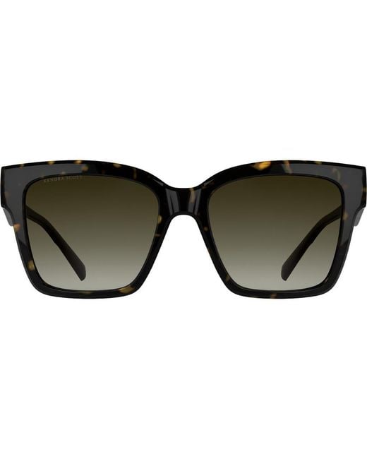 Kendra Scott Black Dira 56Mm Rectangular Sunglasses