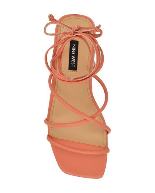 Nine West Brown Mikila Ankle Wrap Sandal