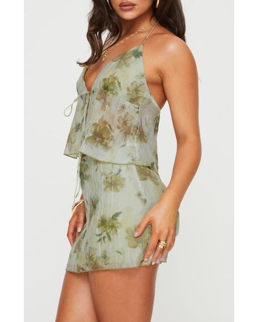 Princess Polly Mauro Floral Halter Top & Miniskirt Set in Green | Lyst Princess Polly Mauro Floral Halter Top & Miniskirt Set in Green | Lyst