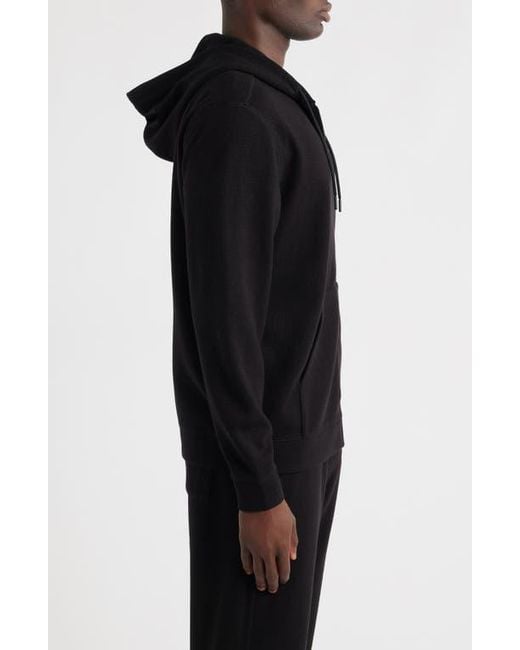 Zella Black Waffle Knit Zip-Up Hoodie for men