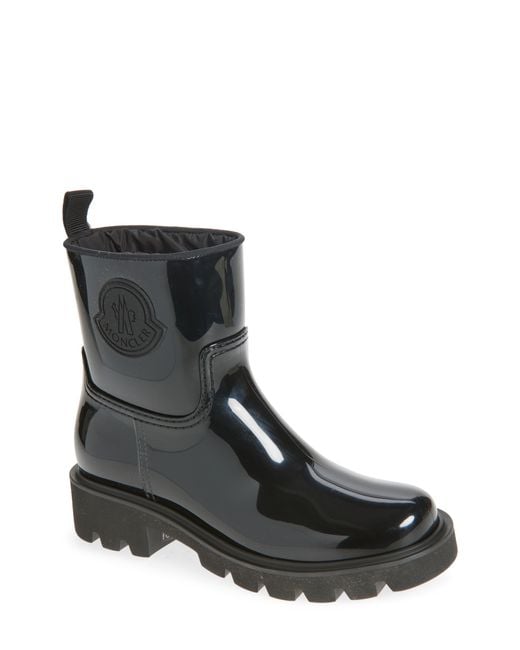 Moncler Black Kickstream Waterproof Rain Boot