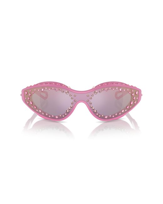Swarovski Pink 42mm Wraparound Sunglasses With Strap for men