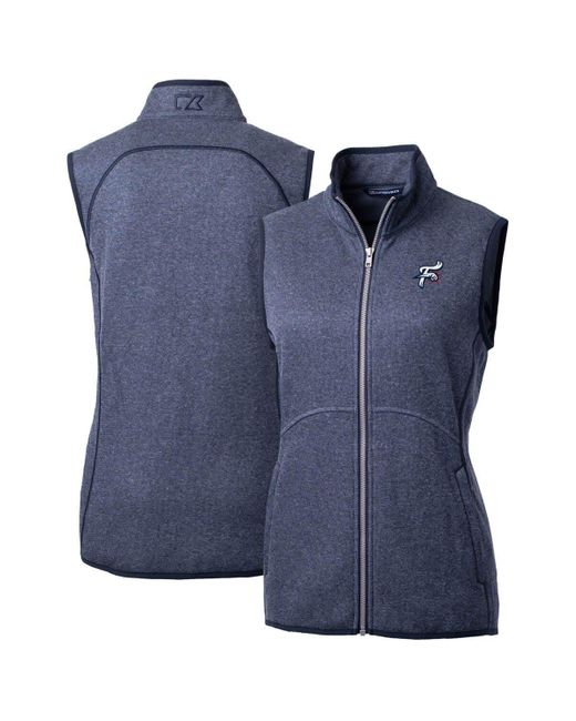 Cutter & Buck Blue Reading Fightin Phils Mainsail Sweater Knit Full-zip Vest At Nordstrom