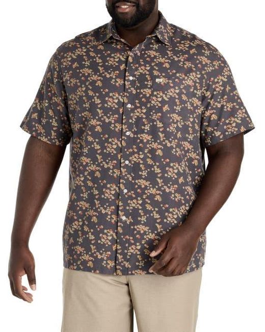 O'neill Sportswear Brown Big & Tall Eco Standard Floral Sport Shirt for men