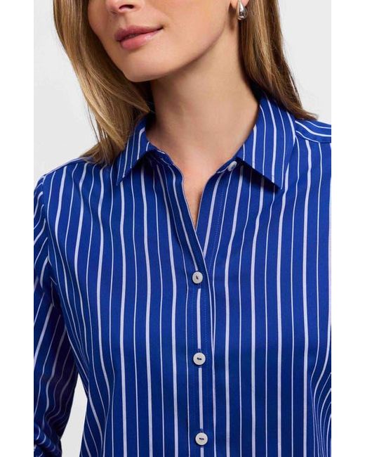 Foxcroft Blue Margie Stripe Button-Up Shirt