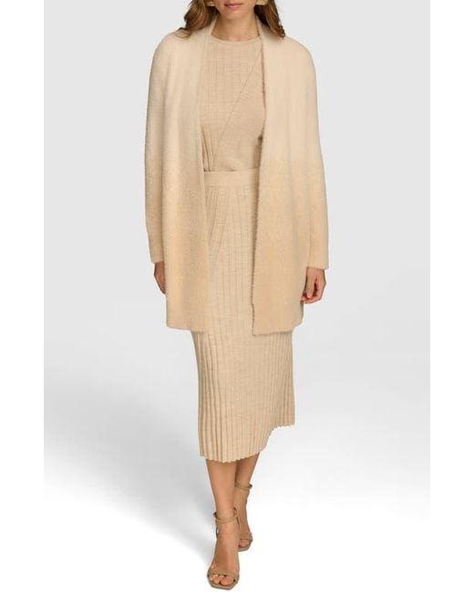 Donna Karan Natural Ombré Open Front Cardigan