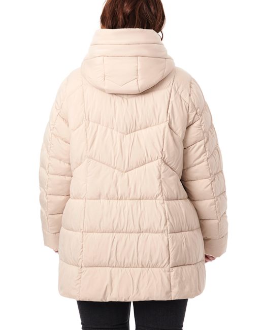 Bernardo Hooded Insulated Puffer Coat in Natural Lyst