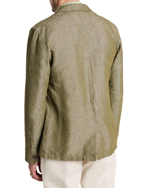 John Varvatos Green Olaf Cotton & Linen Officer's Jacket for men