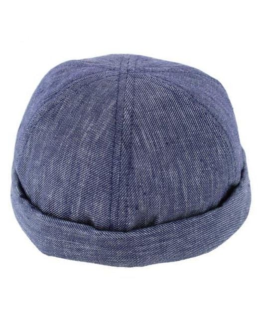 Wigéns Blue Denim Linen Docker Cap for men