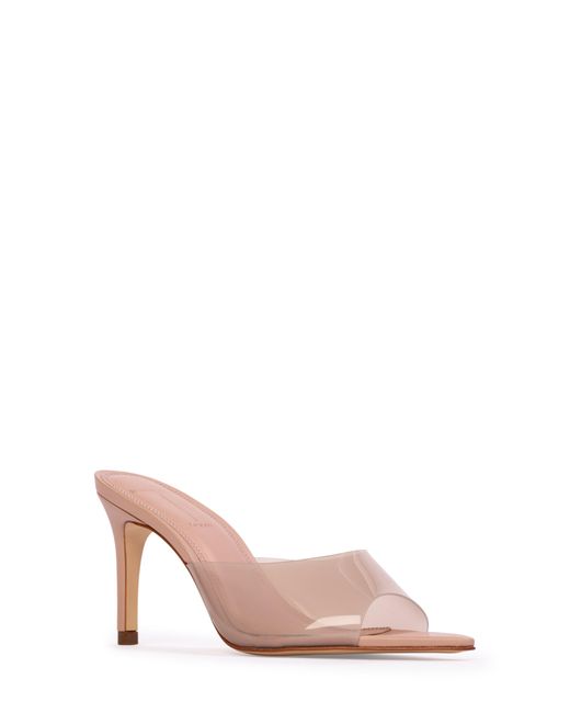 Black Suede Studio Pink Belle Open Toe Pump