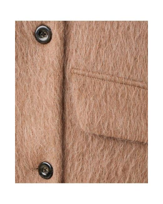 Mango Natural Brushed Funnel Neck Coat