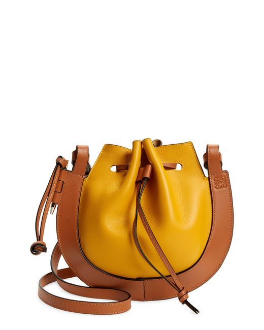 Loewe Small Horseshoe Leather Crossbody Bag in Orange Lyst
