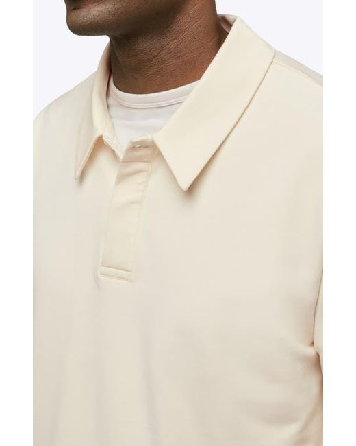 Cuts White Hyperloop Long Sleeve Polo for men