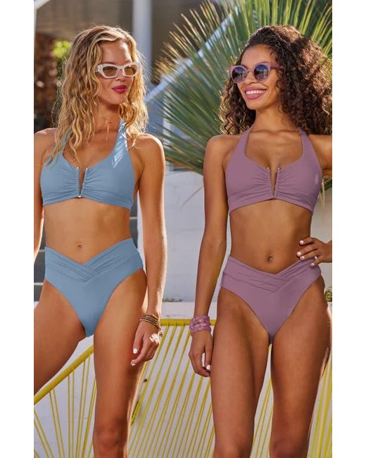 Becca Blue Color Code High Waist Bikini Bottoms