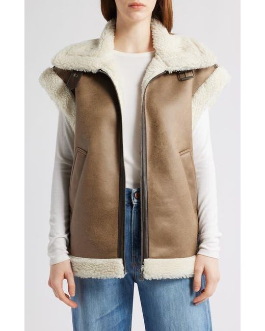 Bernardo Natural Faux Shearling Vest