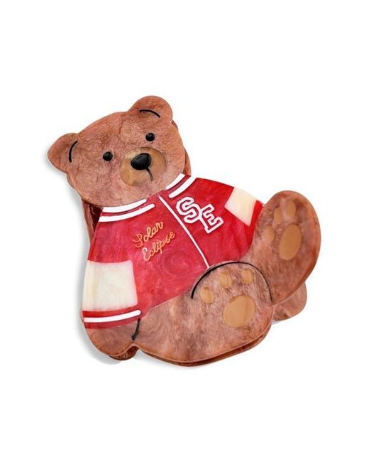 Solar Eclipse Red Varsity Teddy Bear Claw Clip