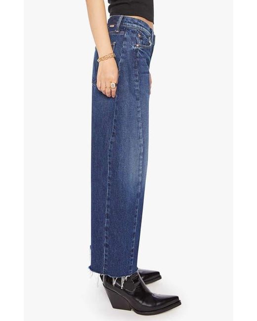 Mother Blue The Full Pipe Flood High Waist Barrel Leg Jeans
