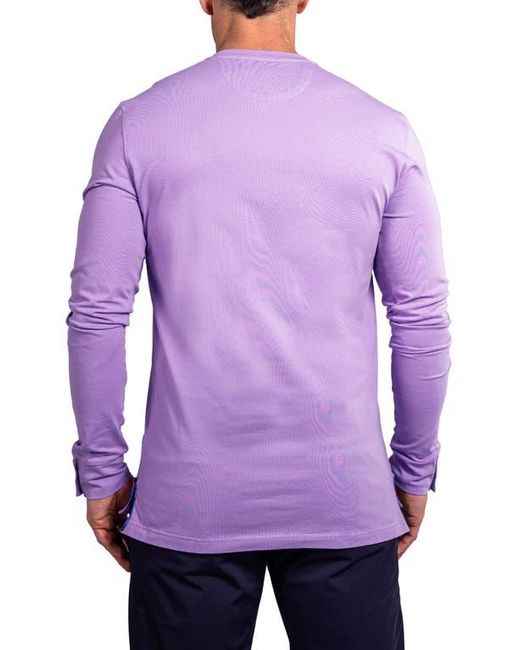 Maceoo Purple Edison Ascension V-Neck Long Sleeve T-Shirt for men