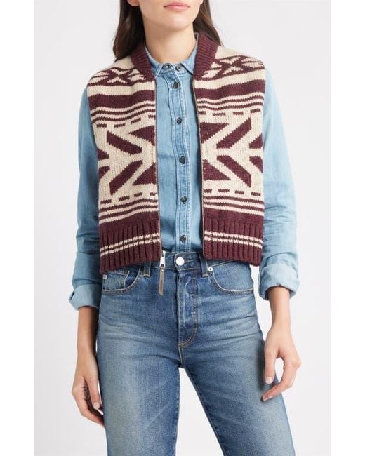 Pendleton Blue Shetland Collection Wool Zip Vest