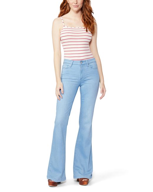 PAIGE Genevieve High Waist Flare Jeans in Blue Lyst