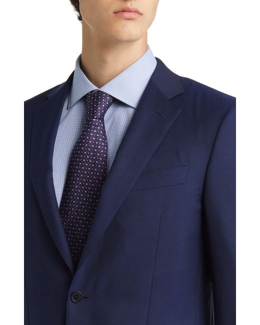 Canali Blue Trim Fit Water Resistant Milano Wool Suit for men