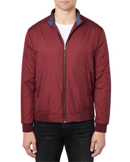 Con.struct Red Solid Padded Hybrid Jacket for men