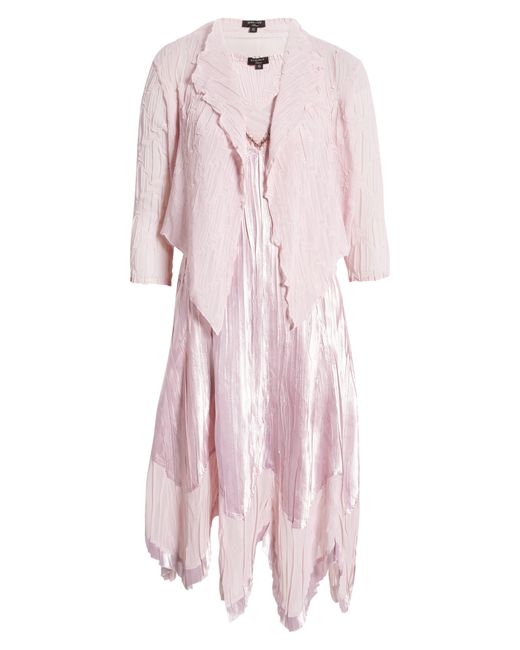 Komarov Pink Embellished Midi Dress With Jacket