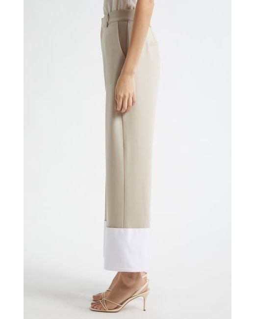 Cinq À Sept Natural Mesa Wide Cuff Pants